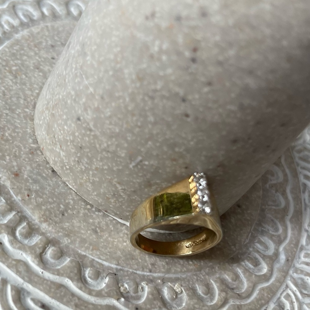 Sterling Silver‎ With Gold Plate with 3 Cubic Zirconia Ring Setting Size: 7 - Picture 7 of 12